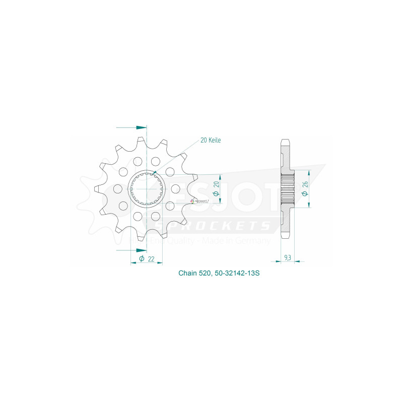 Esjot 520 13t front sprocket (JT 1446)