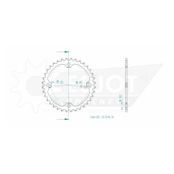 Esjot 520 36t steel rear sprocket (JT 1857)