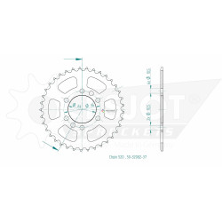 Esjot 520 37t steel rear sprocket (JT 741)