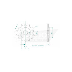 Esjot 520 14t front sprocket (JTF1554)