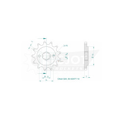 Esjot 520 13t front sprocket (JTF1554)