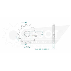 Esjot 520 13t front sprocket (JT 1445/4191)