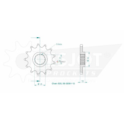 Esjot 520 13t front sprocket (JT 1902)