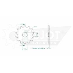 Esjot 520 14t front sprocket (JT 564)