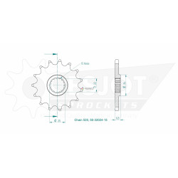 Esjot 520 15t front sprocket (JT 1901)