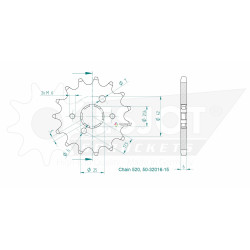 Esjot 520 15t front sprocket (JT 572/569)