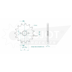 Esjot 520 15t front sprocket (JTF430)