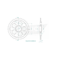 Esjot 525 42t steel rear sprocket (JT 752+750B)