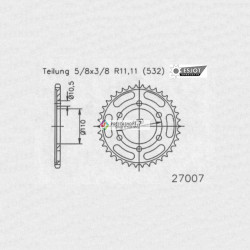 Esjot 532 48t steel rear sprocket (JT 1875)