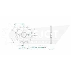 Esjot 428 14t front sprocket (JT 1550)