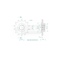 Esjot 520 14t front sprocket (JT 1538)