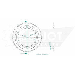 Esjot 428 47t steel rear sprocket (JT 1847)