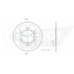 Esjot 520 45t steel rear sprocket (JT 735)