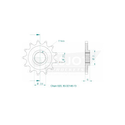 Esjot 520 13t front sprocket (JT 1441)