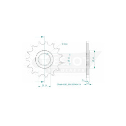 Esjot 520 15t front sprocket (JT 1592)