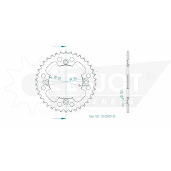 Esjot 520 38t steel rear sprocket (JT 1350)