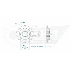 Esjot 520 14t front sprocket (JT 736)