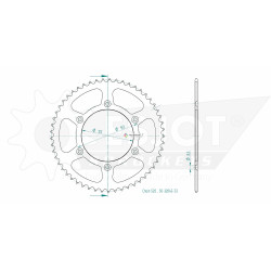 Esjot 520 53t steel rear sprocket (JT 718)