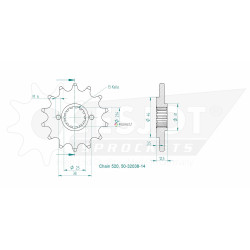 Esjot 520 14t front sprocket (JT 823/511)