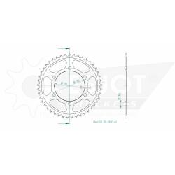 Esjot 525 45t steel rear sprocket (JT 1876)