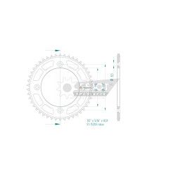 Esjot 428 46t Aluminium rear Sprocket (JTA895)