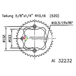 Esjot 520 40t Aluminium rear Sprocket (JTA897)