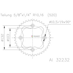 Esjot 520 35t Aluminium rear Sprocket (JTA897)