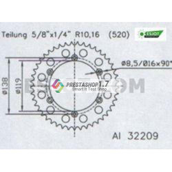 Esjot 520 48t Aluminium rear Sprocket (JTA1950)