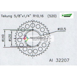 Esjot 520 41t Aluminium rear Sprocket (JTA1793)