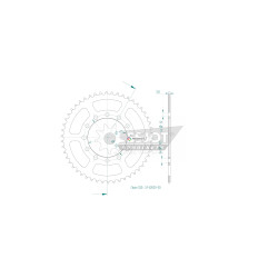 Esjot 520 50t Aluminium rear Sprocket (JTA486)