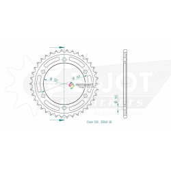 Esjot 530 38t Aluminium rear Sprocket (JT 499)